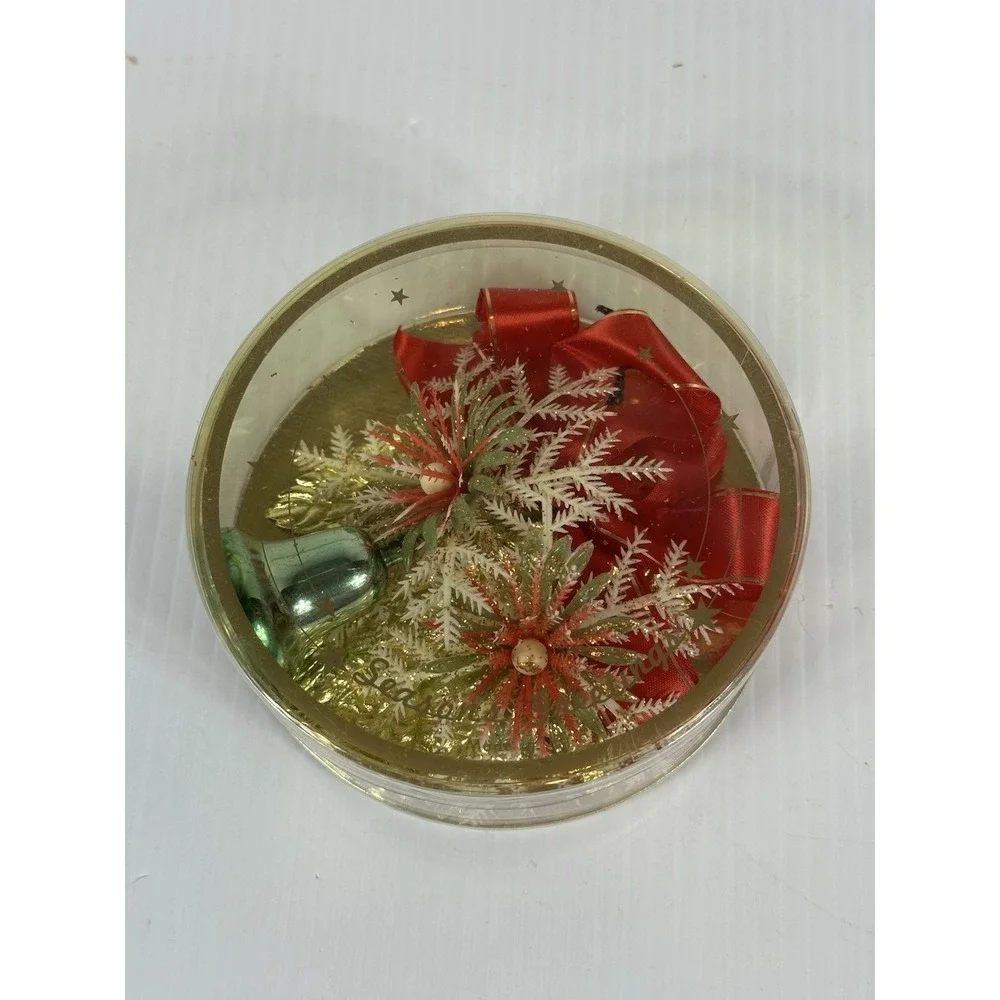 Vintage Seasons Greetings 1950s Christmas Corsage Original Box Bell Ribbon USA
